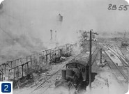  view of Thionville goods station following a devastating raid by DH4s and DH9s of the Independent Force on 16 July 1918 when an ammunition train exploded. Reference: JSCSC Archive IF 1/6