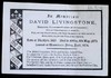 Invitation to David Livingstone's memorial service at Westminster Abbey. Copyright, Royal Geographical Society